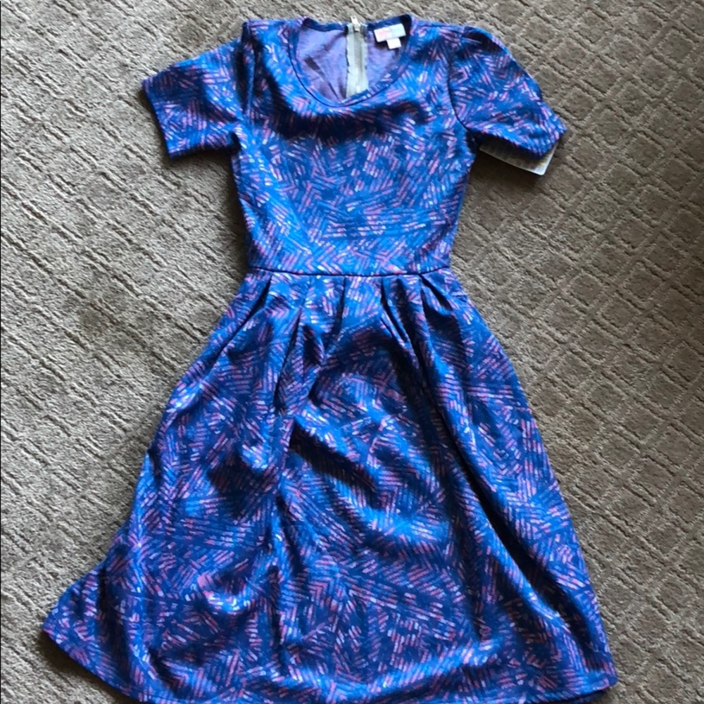 LulaRoe XXS Amelia NWT blue/pink